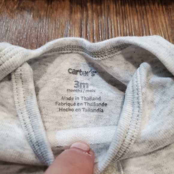 Carters Cotton Gown Sleep Sack Pajamas Baby Elephant White Gray Gender Neutral - Picture 4 of 7